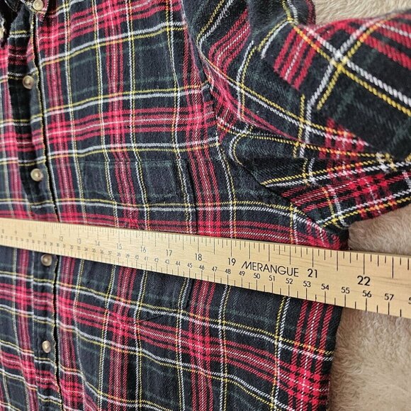 Chaps 100% Cotton Flannel Plaid Shirt Button-Down Men's Size M Long Sleeve - Picture 5 of 10